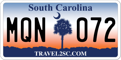 SC license plate MQN072