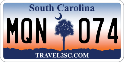 SC license plate MQN074