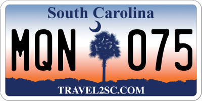 SC license plate MQN075