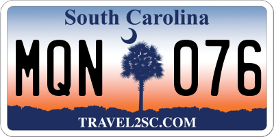 SC license plate MQN076