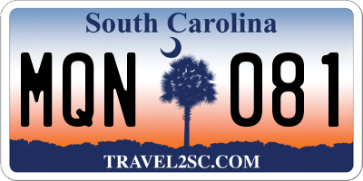 SC license plate MQN081