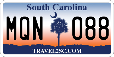 SC license plate MQN088