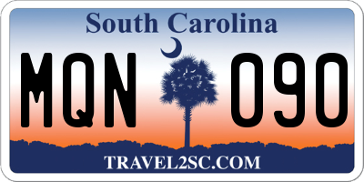 SC license plate MQN090