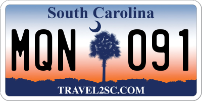 SC license plate MQN091