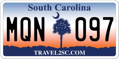 SC license plate MQN097