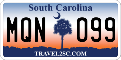 SC license plate MQN099