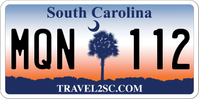 SC license plate MQN112