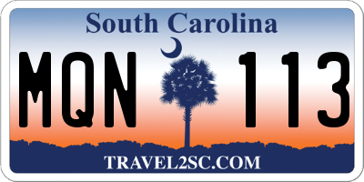 SC license plate MQN113