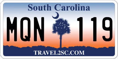 SC license plate MQN119
