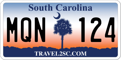 SC license plate MQN124
