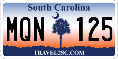 SC license plate MQN125