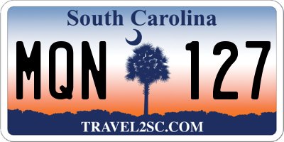 SC license plate MQN127
