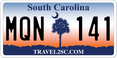 SC license plate MQN141