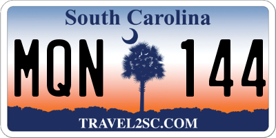 SC license plate MQN144