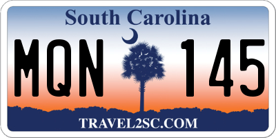 SC license plate MQN145