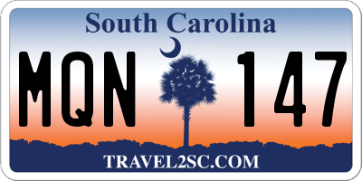 SC license plate MQN147