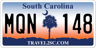 SC license plate MQN148