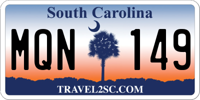 SC license plate MQN149