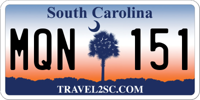 SC license plate MQN151