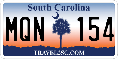 SC license plate MQN154