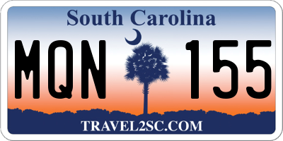 SC license plate MQN155