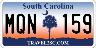SC license plate MQN159