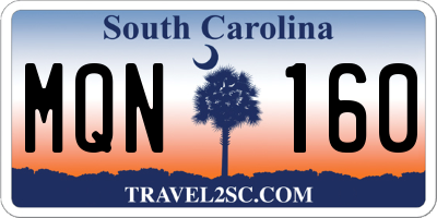 SC license plate MQN160