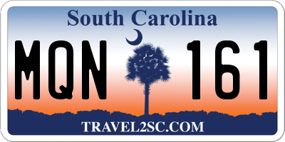 SC license plate MQN161
