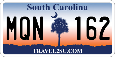 SC license plate MQN162