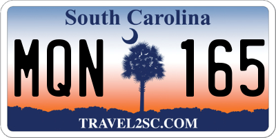 SC license plate MQN165