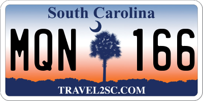 SC license plate MQN166