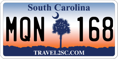 SC license plate MQN168