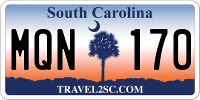 SC license plate MQN170