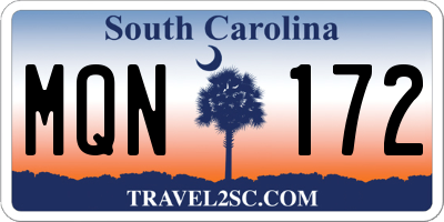 SC license plate MQN172