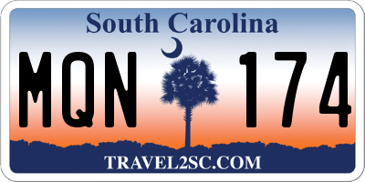 SC license plate MQN174