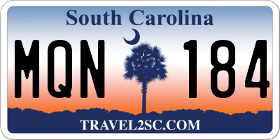 SC license plate MQN184