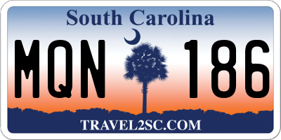 SC license plate MQN186