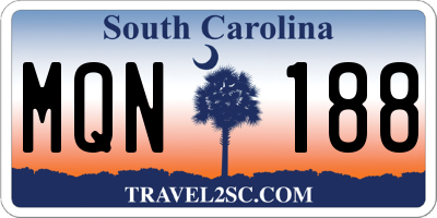 SC license plate MQN188