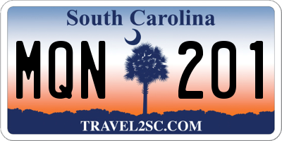SC license plate MQN201