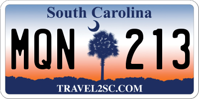 SC license plate MQN213