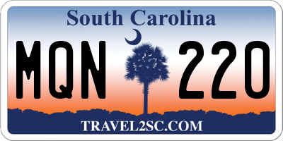 SC license plate MQN220