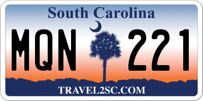 SC license plate MQN221