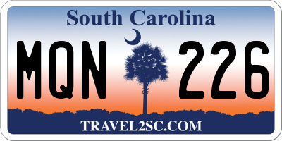 SC license plate MQN226