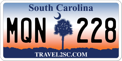 SC license plate MQN228