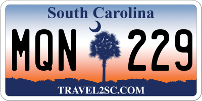 SC license plate MQN229