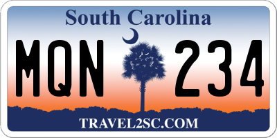 SC license plate MQN234