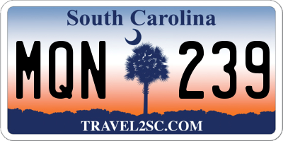 SC license plate MQN239