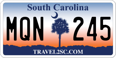 SC license plate MQN245