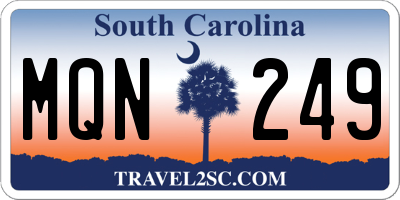 SC license plate MQN249