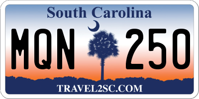 SC license plate MQN250